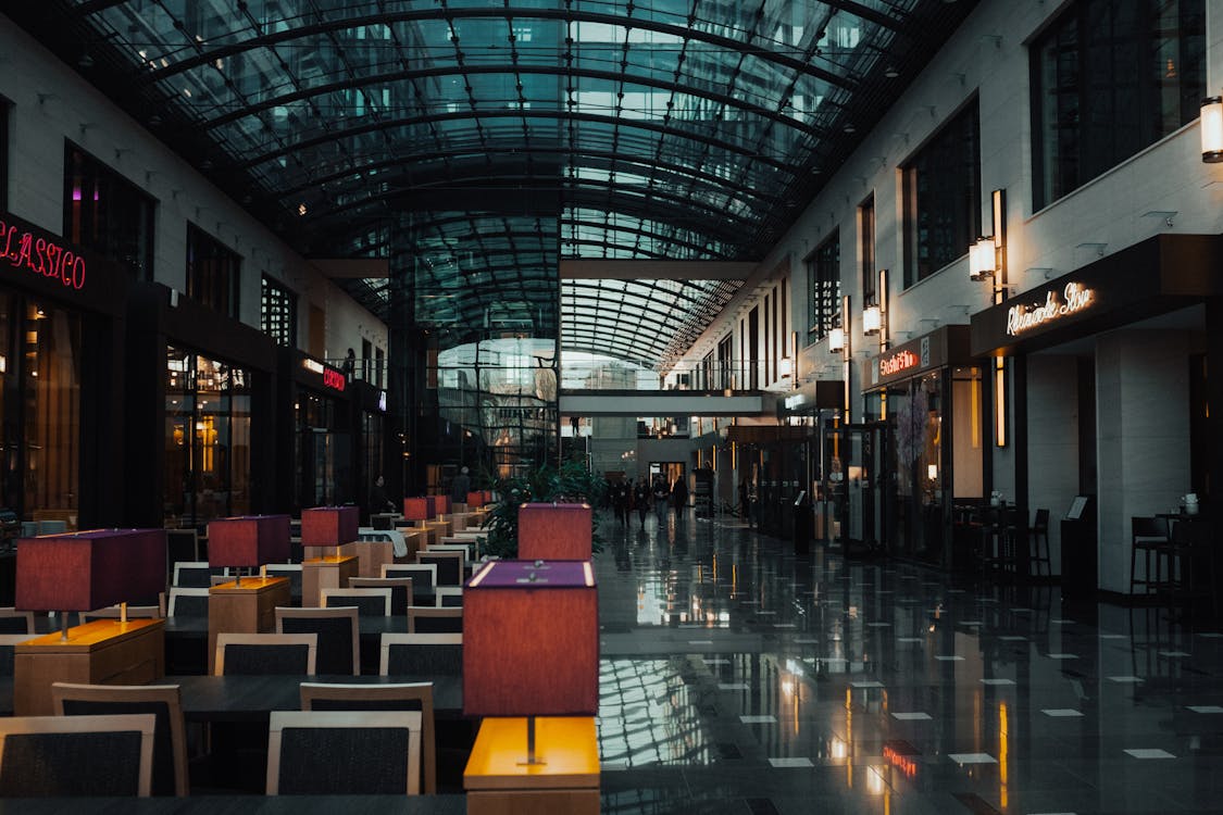 Commercial retail interior with extensive overhead lighting in South Australia